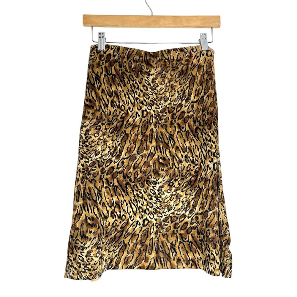 DUÉ per DUÉ Collection Leopard Animal Print A Line Skirt Size Small Office